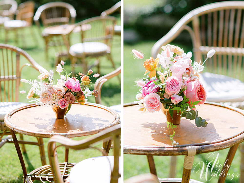 Dreamy vllla blessing in Tuscany floral details