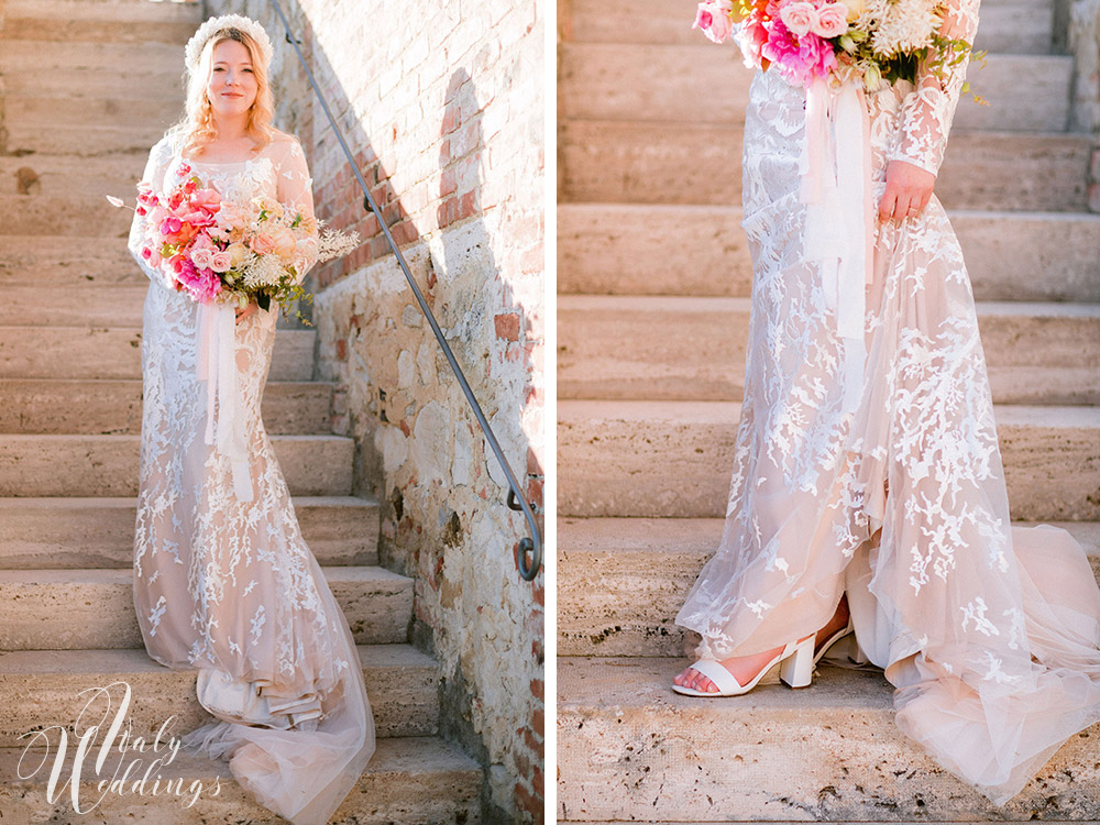 Dreamy vllla blessing in Tuscany bridal style