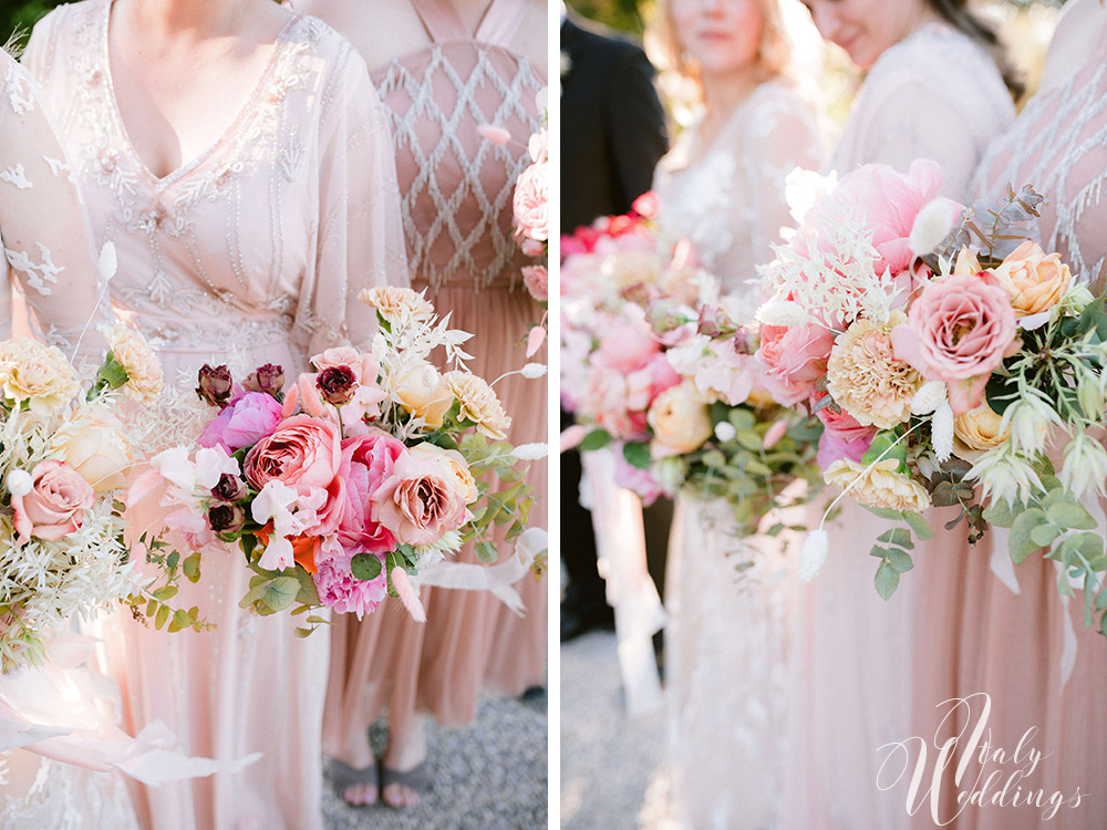 Dreamy vllla blessing in Tuscany bridal style