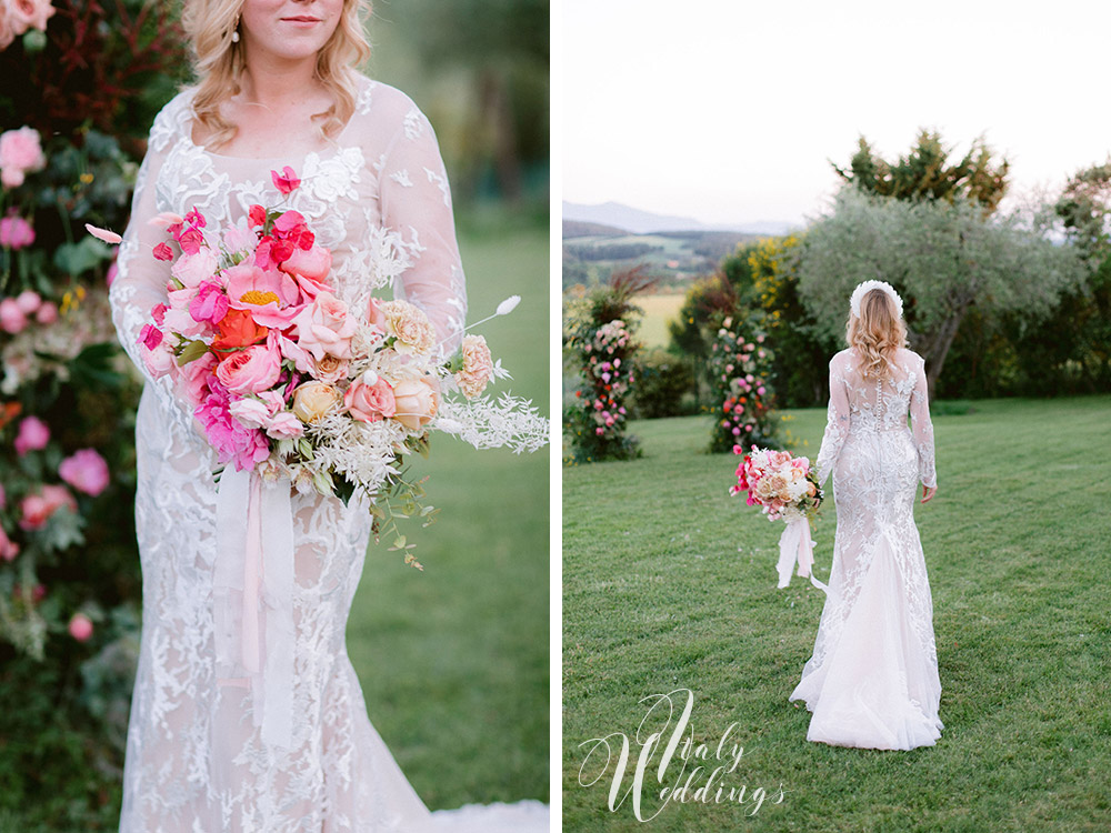 Dreamy vllla blessing in Tuscany bridal style