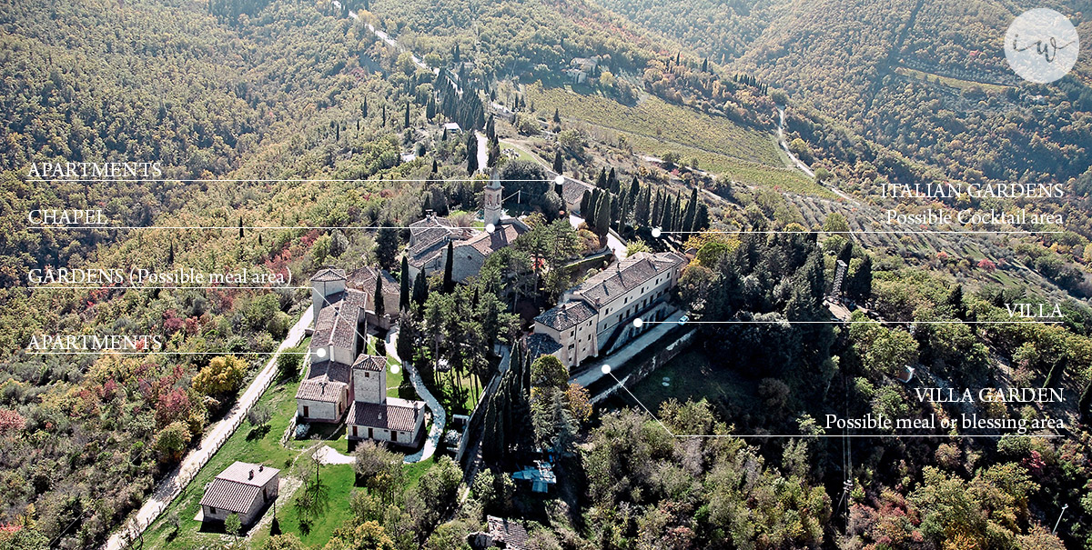 Chianti, Tuscany wedding villa converted village panorama