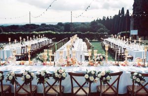 Borgo Scopeto Siena wedding on lawn