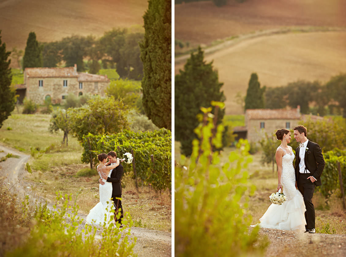Castello di Velona Tuscan wedding venue couple