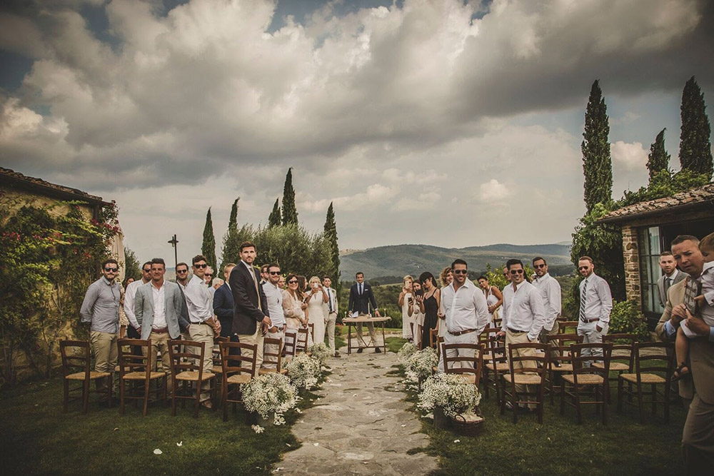 Country wedding villa Siena blessing