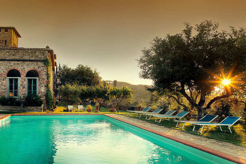 Chianti wedding villa pool