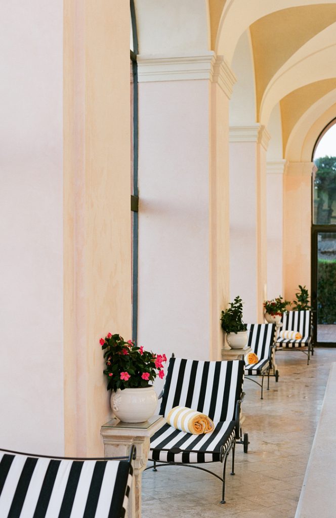 Coastal villa near Rome wedding venue pool
