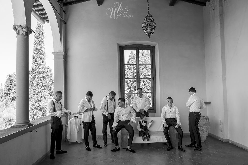 Catholic wedding Florence groomsmen