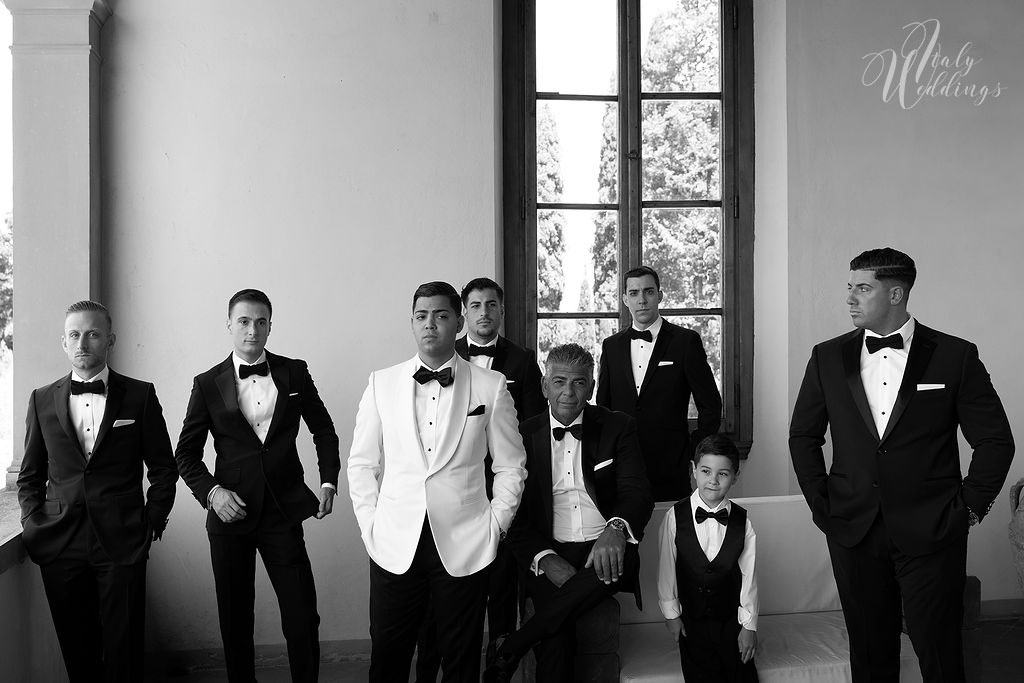 Catholic wedding Florence groomsmen