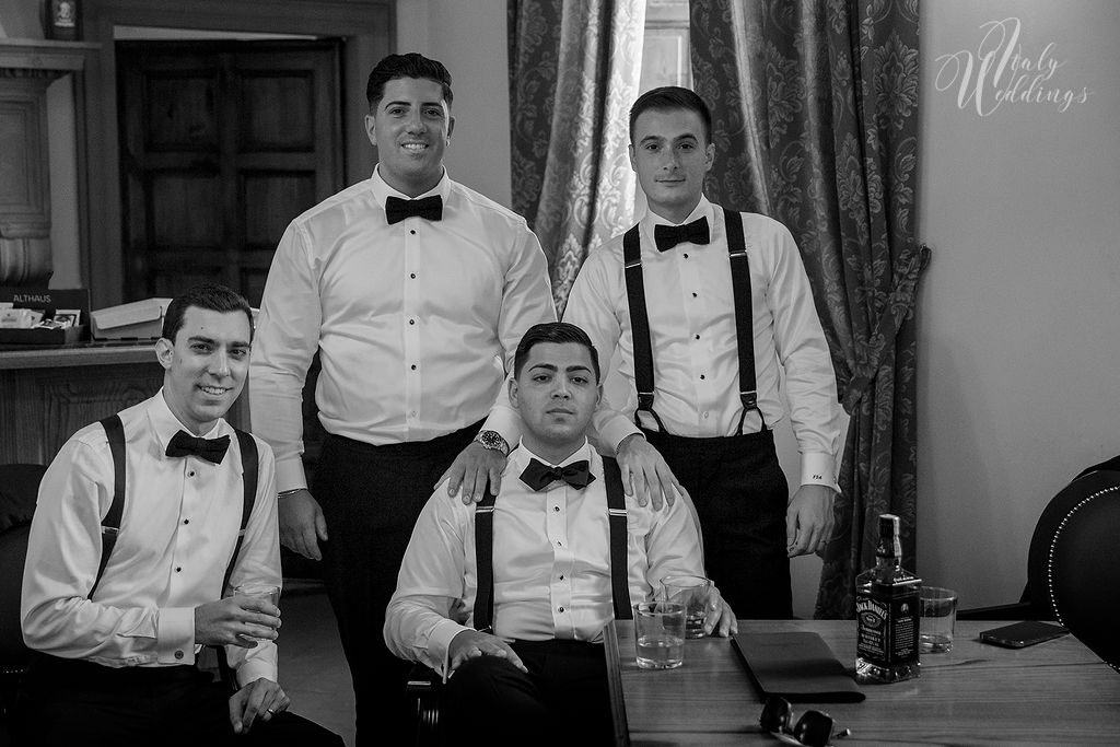 Catholic wedding Florence groomsmen