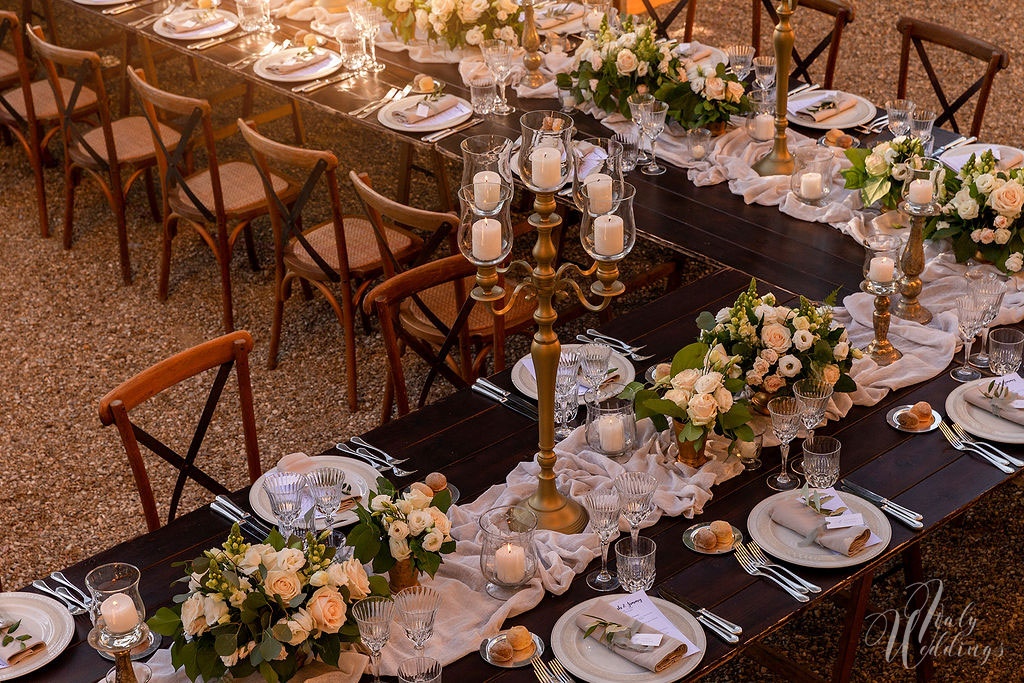 Catholic wedding Florence table design