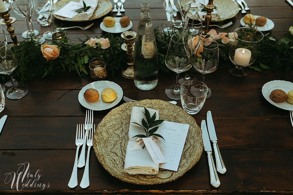 Villa Ulignano Jewish blessing table setup