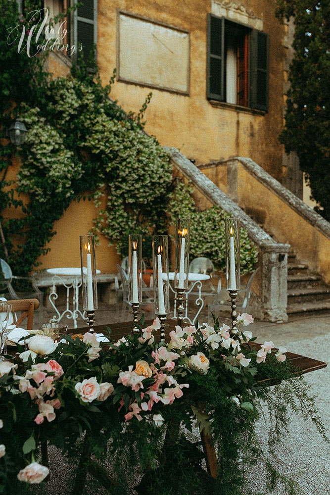 Villa Ulignano Jewish blessing table setup