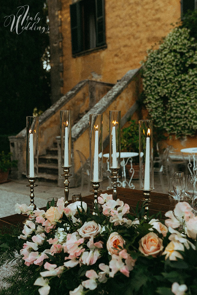 Villa Ulignano Jewish blessing table setup