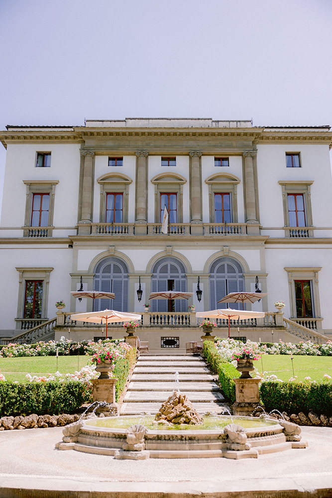 Symbolic wedding blessing at Villa Cora 5 star Hotel Florence Italy