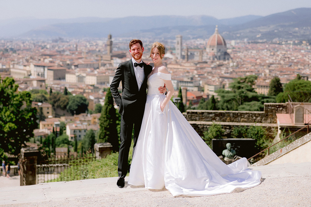 Symbolic wedding blessing at Villa Cora 5 star Hotel Florence Italy