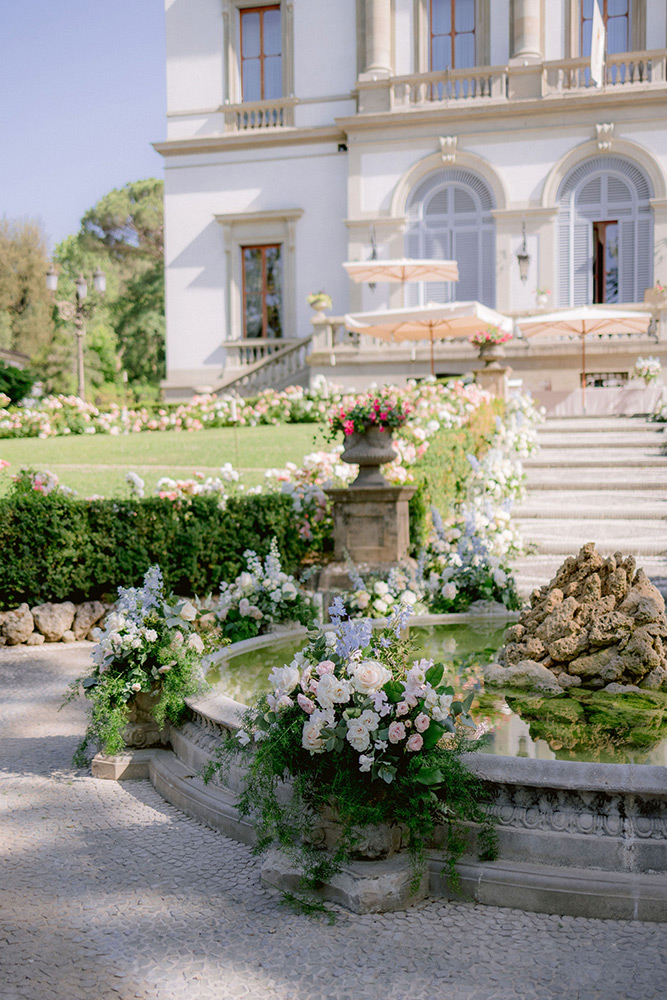 Symbolic wedding blessing at Villa Cora 5 star Hotel Florence Italy