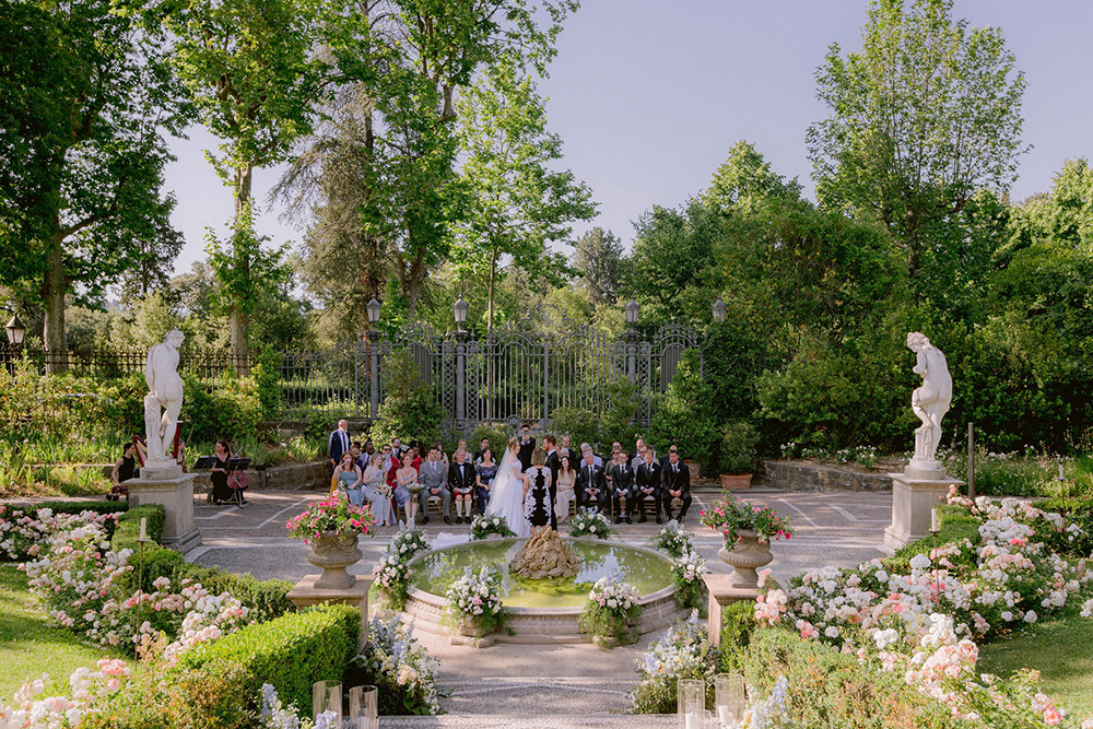 Symbolic wedding blessing at Villa Cora 5 star Hotel Florence Italy