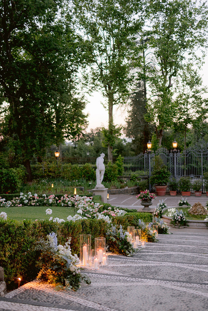 Symbolic wedding blessing at Villa Cora 5 star Hotel Florence Italy