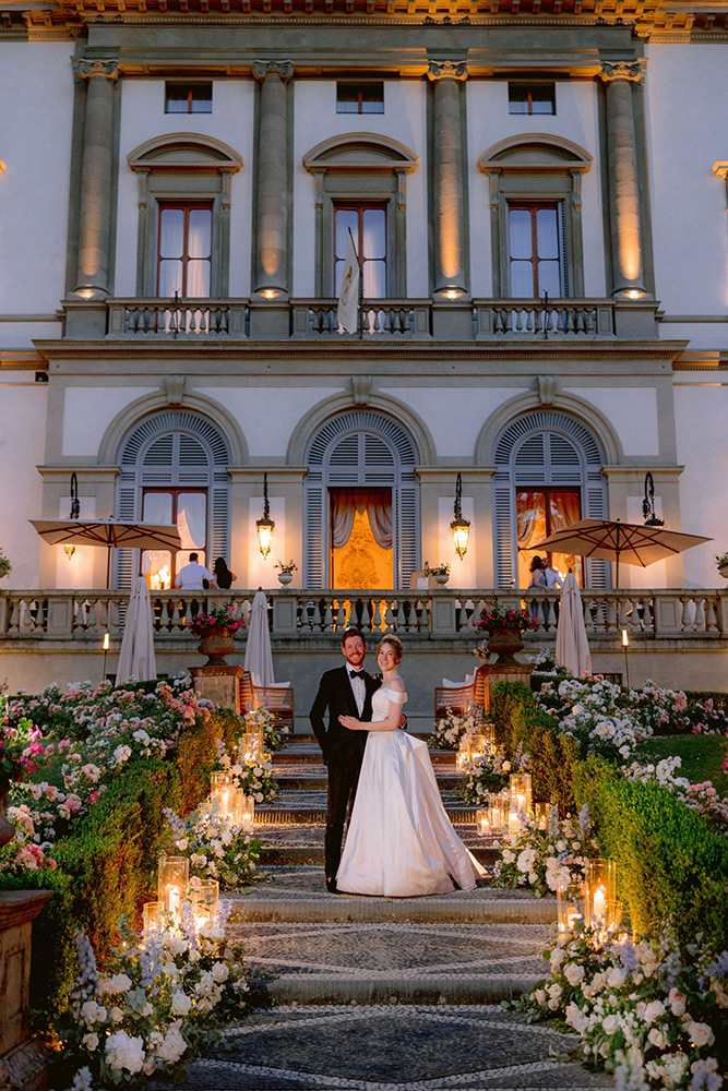 Symbolic wedding blessing at Villa Cora 5 star Hotel Florence Italy