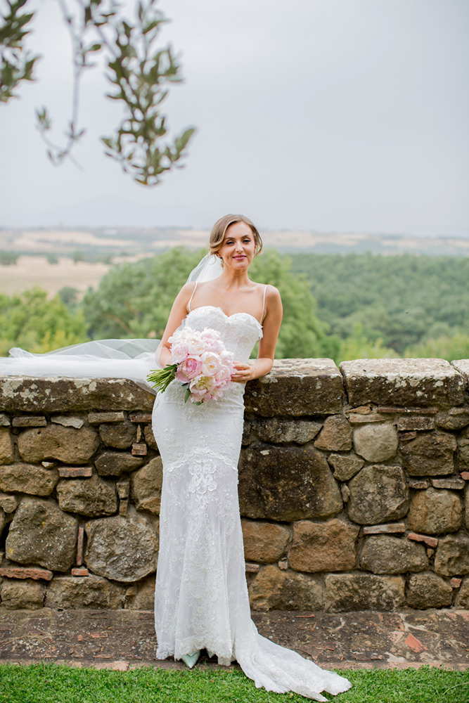 Ema and Enrico international blessing in Pienza Tuscany
