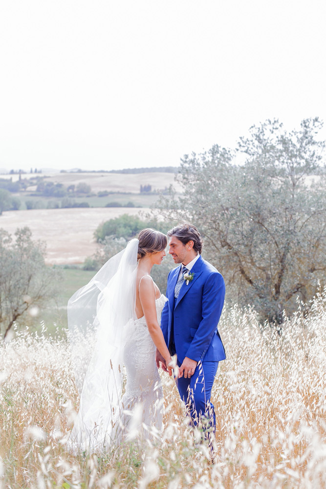 Ema and Enrico international blessing in Pienza Tuscany