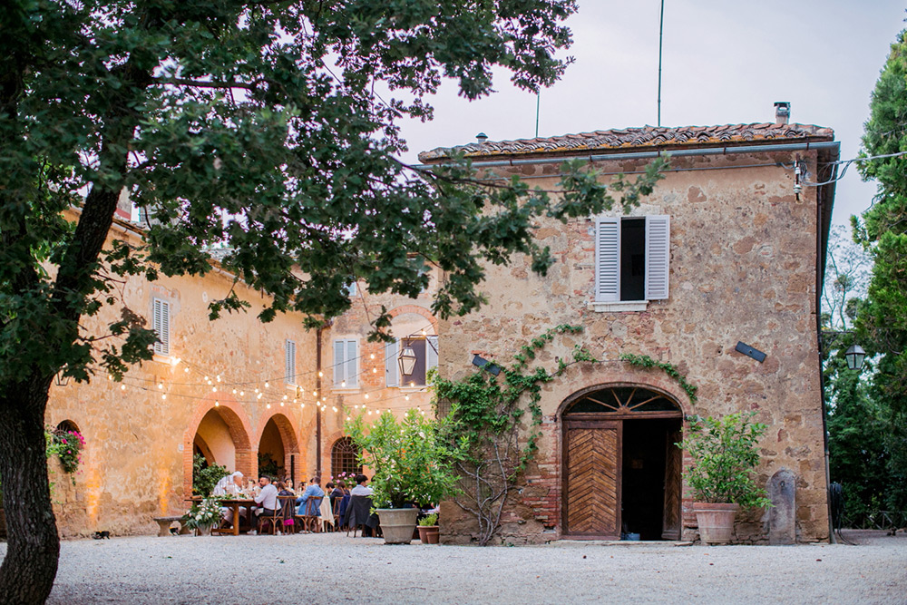 Ema and Enrico international blessing in Pienza Tuscany