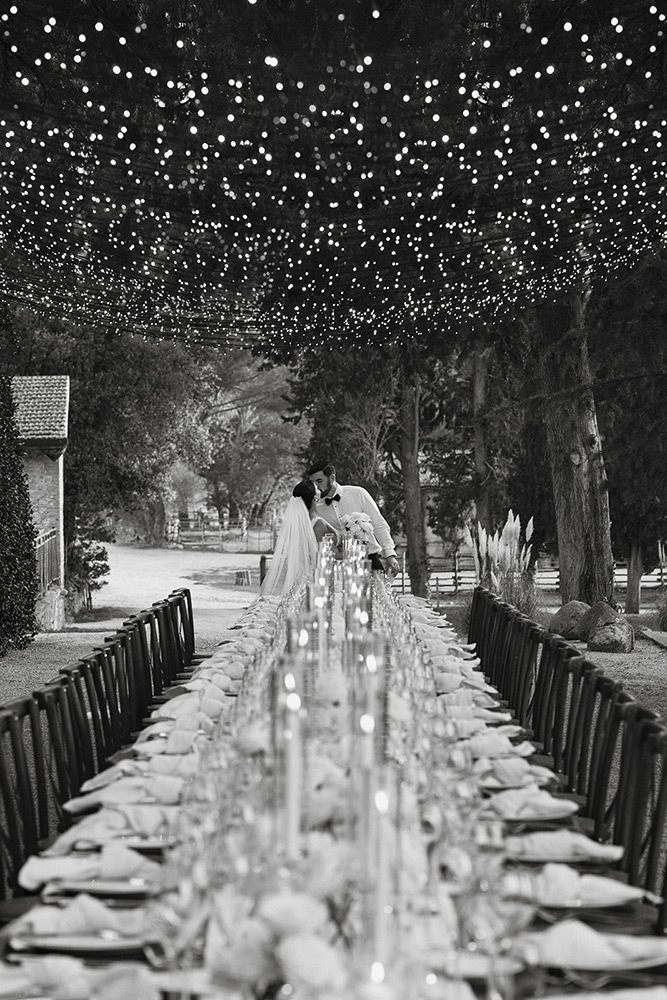 Symbolic wedding blessing in the Maremma Tuscany Tunnel lights