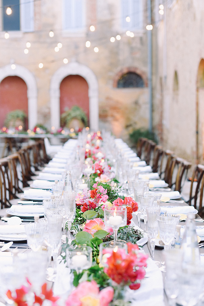 Colourful rustic wedding in southern Tuscany