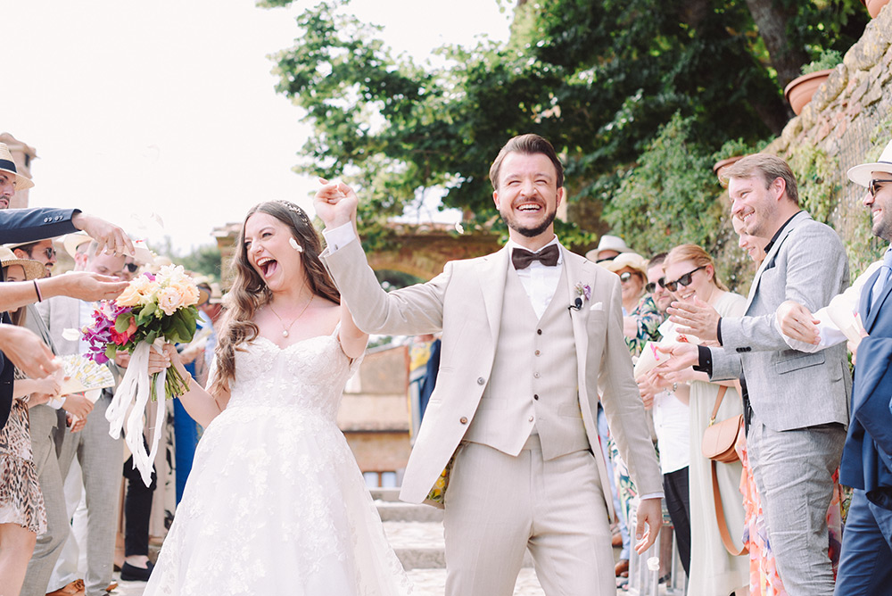 Colourful rustic wedding in southern Tuscany