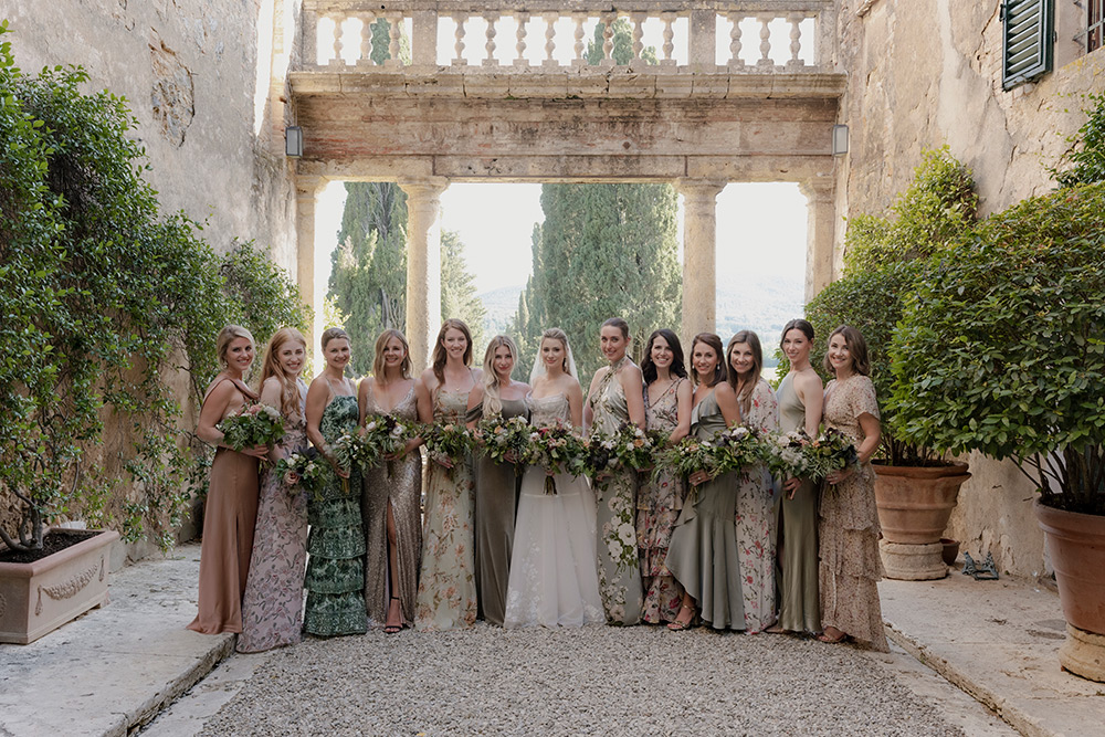 formal Black Tie wedding at Borgo Stomennano Tuscany