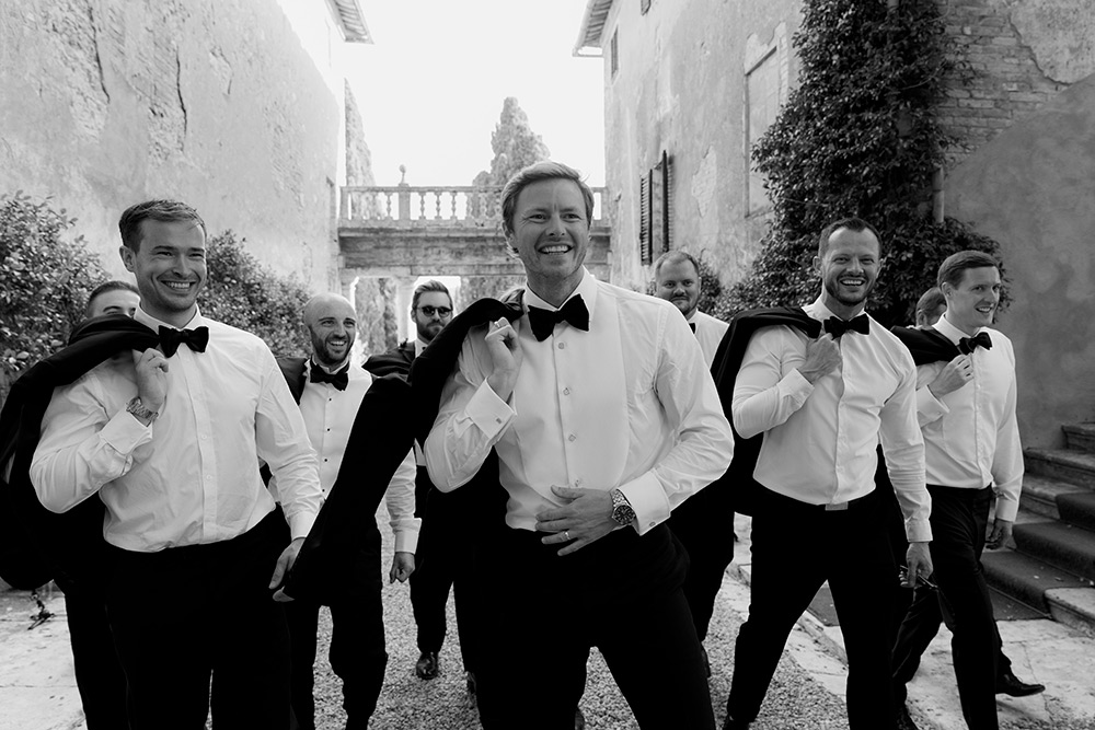 formal Black Tie wedding at Borgo Stomennano Tuscany