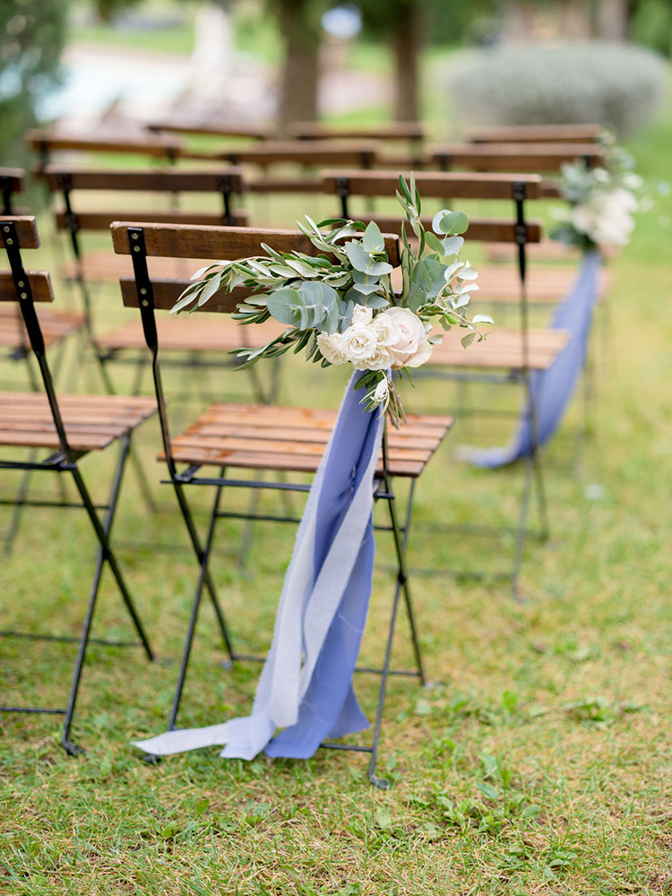 Autumn wedding blessing in converted hamlet, Umbria Italy