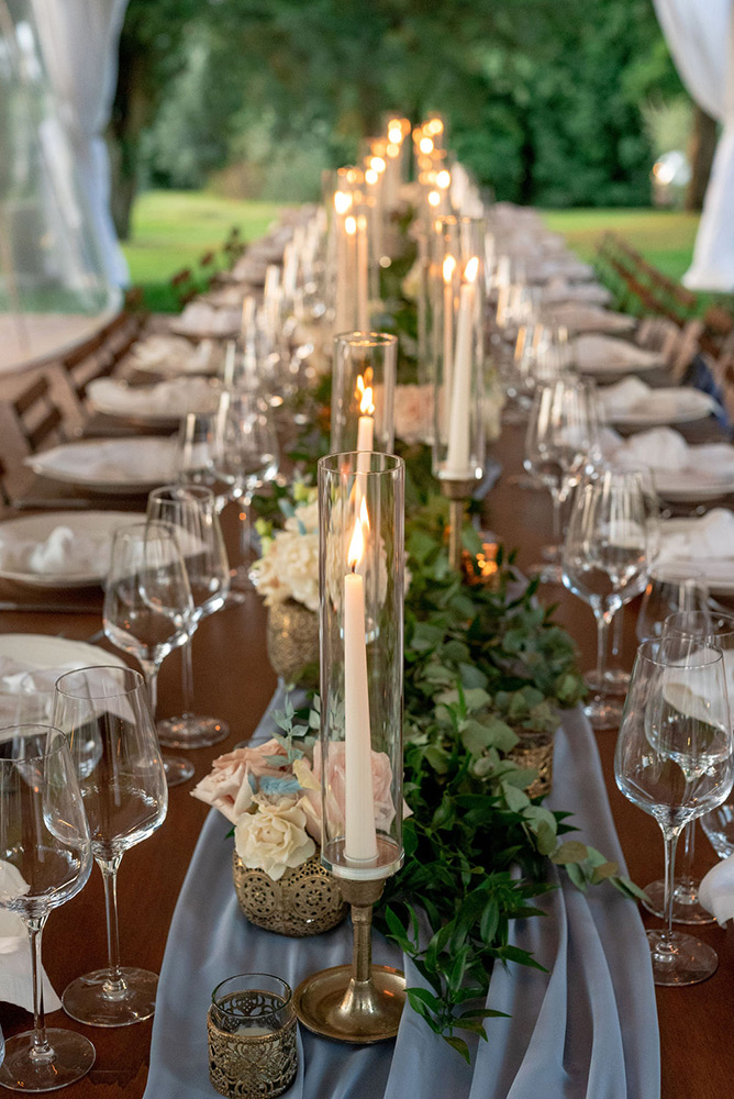 Autumn wedding blessing in converted hamlet, Umbria Italy