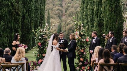 Villa Cetinale wedding blessing in Spring