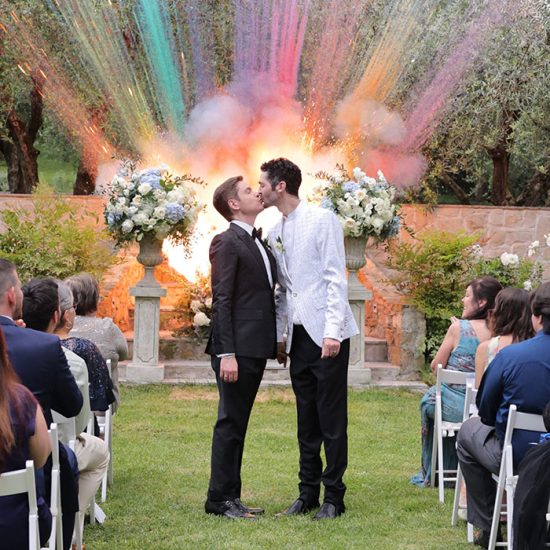 Kevin and Sean a same sex garden blessing in a Florence villa